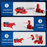 Disney SpiderMan Hero Launcher Rotating Spider-Man Launcher Soft Bullet Gun Suction Cup Ejection Toy Children's Birthday Gift Spider Web Shooterm,  Spider Hero Cosplay Costume Prop Launcher Wrist Toy Gift