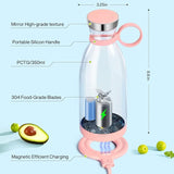 WIMS Portable Blender,Fashion Portable Blender for Shakes and Smoothies 14.4 Oz,Magnetic USB Fast Charging Mini Fresh Juice Mixer Bottle,Take It for Traveling, Outdoor, Gym, Office, Cars, Gift -PK