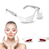 Under Eyes Red Light Therapy Massager Glasses, Micro current Eye face led red light Beauty Device under Eye Massager Eyes Bag Remover for Reduce Dark Circles Puffiness Wrinkles Relax Eye Strain