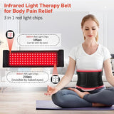 Red Light Therapy for Body, Infrared Light Therapy for Shoulder Waist Muscle Pain Relief, Upgraded 3 in 1 Led Beads, 660nm&850nm Near Infrared Light Therapy Belt Wrap Timer Remote Control