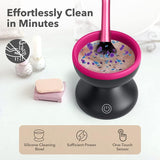 Makeup Brush Cleaner Machine - Electric Make up Brushes Cleaner Cleanser Tool for All Size Beauty Foundation Concealer Contour Eyeshadow Brush Silicone Makeup Cleaning Machine Solution