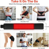 Red Light Therapy for Body, Infrared Light Therapy for Shoulder Waist Muscle Pain Relief, Upgraded 3 in 1 Led Beads, 660nm&850nm Near Infrared Light Therapy Belt Wrap Timer Remote Control