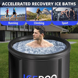 IceDOO 119 Gal Large Ice BathTub for Athletes, Ice Bathtub Portable Ice Plunge Tub,Multiple Layered Inflatable Cold Plunge Tub for Outd