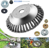 Fortuna  6/8/10 Inch Anti-Rusting Weed Brush Cutter Head Lawn Mower, Universal Unbreakable Wired Trimmer Blade, Weed Trimmer Eater Head with Adapter Kits for Moss Grass Rust RemovalDisc Garden Trimmer Heads for Weed Cutter Eater