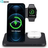 FDAGO Wireless Charger iPhone Charging Station: 3 in 1 Charger Stand Multiple Devices for Apple - iPhone 15 14 Pro Max 13 12 11 - Watch 9 8 7 6 5 4 3 2 Se - Airpods 3 2 Pro