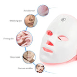 Rechargeable 7 Colors LED Face Mask Light Therapy, Led Face Mask Light Therapy At Home, Blue Red Light Therapy Mask for Face, Facial Devices