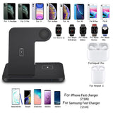 FDAGO Wireless Charger iPhone Charging Station: 3 in 1 Charger Stand Multiple Devices for Apple - iPhone 15 14 Pro Max 13 12 11 - Watch 9 8 7 6 5 4 3 2 Se - Airpods 3 2 Pro