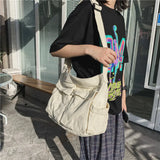 Canvas Messenger Bag Large Hobo Bag Crossbody Shoulder Bag Tote Bag with Pocket for Women and Men