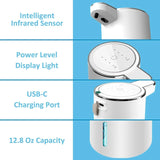 Dispensador de jabón espumoso eléctrico de 4 niveles, recargable por USB, automático, 80ml, 3 dispensadores de jabón de espuma ajustables