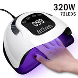 SUN X19 MAX UV LED Nail Drying Lamp 320W Professional UV Nail Dryer Light for Gel Nails 72 Beads Fast Curing Gel Polish, Fast Curing Gel Polish Lamp Auto Sensor 4 Timer Setting Nail Art Drying Tools for Fingernail/Toenail