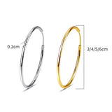 Stainless Steel Simple Classic Round Circle Hoop Earrings For Women Men Punk