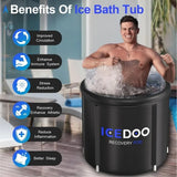 IceDOO 119 Gal Large Ice BathTub for Athletes, Ice Bathtub Portable Ice Plunge Tub,Multiple Layered Inflatable Cold Plunge Tub for Outd