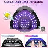 SUN X19 MAX UV LED Nail Drying Lamp 320W Professional UV Nail Dryer Light for Gel Nails 72 Beads Fast Curing Gel Polish, Fast Curing Gel Polish Lamp Auto Sensor 4 Timer Setting Nail Art Drying Tools for Fingernail/Toenail