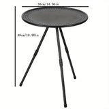 Portable Camping Round Table Small Outdoor Ultralight Folding Table with Adjustable Legs Picnic Desk for Picnic Indoor/Outdoor