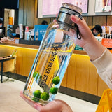 2L Large Capacity Transparent Glass Water Bottle