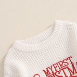 Newborn Baby Girl Boy Christmas Outfit Sweater Oversized Knitted Sweatshirt Romper Infant Warm Fall Winter Clothes