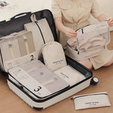 Seven-piece Travel Storage Bag Travel Thickened Suitcase Clothing Classification Storage Bag 7-piece Set