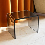 Acrylic Clear Glass Table Living Room Sofa Small Side Table Coffee Table Family Sofa Stool Change Shoes Footstool Toilet Stool