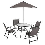 6 Piece Outdoor Patio Dining Set Garden Outdoor Furniture Set Patio Chair Table Umbrella