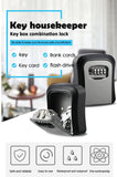 Key Keeper Combination Lock Wall Mounted Waterproof 4 Digits Passwords 5 Keys Storage Box Easy to Fix Home Or Office