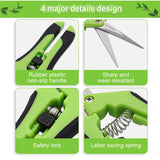 Gardening Pruning Shears Garden Tools Secateurs Bonsai Gardening Scissor Pruning Tool Grape Fruit Picking Weed Household Potted 6.5 Inch Gardening Scissors Hand Pruner Pruning Shear with Straight Stainless Steel Blades 1-Pack