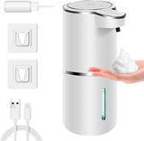 Dispensador de jabón espumoso eléctrico de 4 niveles, recargable por USB, automático, 80ml, 3 dispensadores de jabón de espuma ajustables