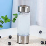 Portable Hydrogen Water Bottle Generator, Hydrogen Water Ionizer Machine Rechargeable, Hydrogen Rich Water Glass Health Cup for Home Travel 420ml