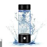 Portable Hydrogen Water Bottle Generator, Hydrogen Water Ionizer Machine Rechargeable, Hydrogen Rich Water Glass Health Cup for Home Travel 420ml