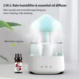 Difusor y humidificador de aroma Abay Mushroom Rain Cloud con luces nocturnas coloridas y relajantes sonidos de agua de lluvia