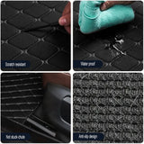 Car Floor Mats 4PCS Universal PU Leather Waterproof Auto Foot Pad Protector Carpet Front and Rear Mats Set Auto Accessories