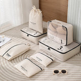 Seven-piece Travel Storage Bag Travel Thickened Suitcase Clothing Classification Storage Bag 7-piece Set