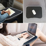 Multifunctional Laptop Desk With Cushion and Filled with Foam Particles, Small Pillow Table, Hard Mouse Pad Large