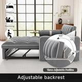 3 in 1 Convertible Sleeper Sofa Bed, Futon Couches for Living Room with Side Pocket | Adjustable Backrest | Velvet Fabric | Pull Out Couch | Loveseat | Sectional Sofa Bed | Adjustable Backrest