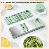 6 In 1 Stainless Steel Multifunctional Safe Manual Vegetable Cutter