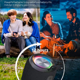 ANCOBER  Portable Bluetooth Speaker with Lights,Powerful Crystal Clear Sound,IPX5 Waterproof,All Day Playtime,AUX&TF-Card Input,Bluetooth 5.3,TWS Paring,Small Wireless Speaker for Outdoor,Gift Ideas