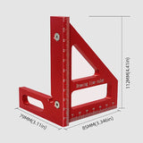 3D Multi-Angle Measuring Ruler,45/90 Degree Aluminum Alloy Woodworking Square Protractor,Drawing Line Ruler, Miter Triangle Ruler High Precision Layout Measuring Tool for Engineer Carpenter,R