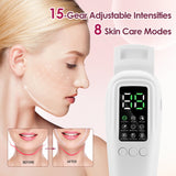 Electric Double Chin Device and V-Face Machine with 8 Modes and 15 Gear Adjustable Intensities - Intelligent Double Chin Machine for V-face