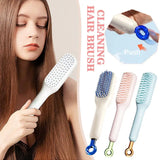 WIMS Retractable Comb Self-cleaning Hair Brush Anti-static Massage Comb For Women Smooth Hair Self Cleaning Hair Brush