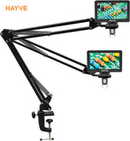 Hayve Microscope Arm Stand，Adjustable Metal Bracket with Clamp and Grommet Base，Coin Microscope Mount ，Compatible with Model DM4 DM9 MS2 MS1 MS3& Most 4.3'',7'' Digital Microscopes (1.65（for MS1,MS3)