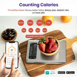 ETEKCITY Weight Loss Scale, Food Kitchen Scale, Digital Grams and Ounces for Weight Loss With Smart Nutrition App, 19 Facts Tracking, Baking, Cooking, Greater Goods Nutrition Scale, Food Grade Glass, Calorie Counting Scale, Meal Prep Scale