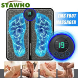 EMS Foot Massager TENS(Model:KTR-2493) for Muscle Relaxation,LCD Display Screen,Back Massager & Legs Massager Pad with Remote Control