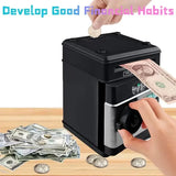 Electronic Piggy Bank Automatic Mini Safe Coins Cash Saving Money Box Password Counter Code Key Lock Coin Bank ATM Child Gift