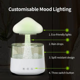 Abay Mushroom Rain Cloud Aroma Diffuser & Humidifier with Colorful Night Lights and Relaxing Rain Water Sounds