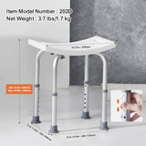 VEVOR Shower Chair Adjustable Height Shower Stool with Built-in Handles Shower Seat for Inside Shower or Tub 158.8 kg Capacity