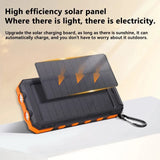 Lenovo 200000mAh Solar Power Fast Charging Power Bank Outdoor Camping Portable Charger Powerbank Waterproof External Battery Charging with LED Light