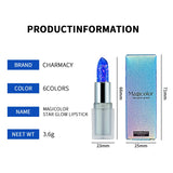 CHARMACY Magicolor Star Glow Lipstick, Metallic Shimmer Lipstick, Moisturizing Long Lasting Lip Balm, Temperature Color Change Smooth Lip Stain Makeup for Women, MIDSUMMER FRUIT