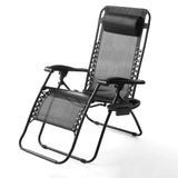 Zero Gravity Lounge Chairs Outdoor Adjustable Reclining Patio Chair Steel Mesh Folding Recliner for Pool Beach Camping Lounge Chair with Pillows and Cup Tray