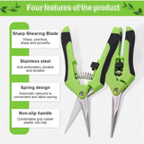 Gardening Pruning Shears Garden Tools Secateurs Bonsai Gardening Scissor Pruning Tool Grape Fruit Picking Weed Household Potted 6.5 Inch Gardening Scissors Hand Pruner Pruning Shear with Straight Stainless Steel Blades 1-Pack