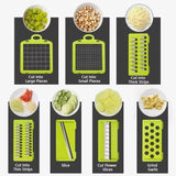 Vegetable Chopper, Pro Onion Chopper, 14 in 1/ 16 in 1 Multifunctional Food Chopper, Kitchen Vegetable Slicer Dicer Cutter,Veggie Chopper With 8 Blades,Carrot Chopper With Container-kitchen essentials(Grey)