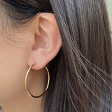 Stainless Steel Simple Classic Round Circle Hoop Earrings For Women Men Punk